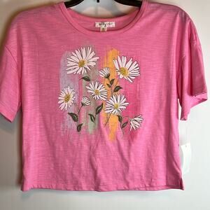 Ally B Graphic Cotton Pollyester Floral Boho T-Shirt Size XL(16)